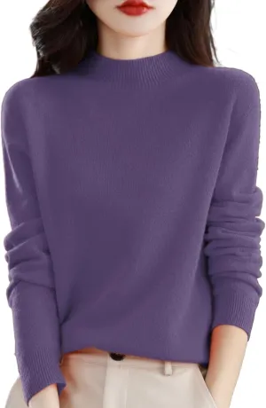 2025 Cashmere Sweaters for Women Comfort Pullover Sweaters Casual Crewneck Sweater Dressy Long Sleeve Sweaters