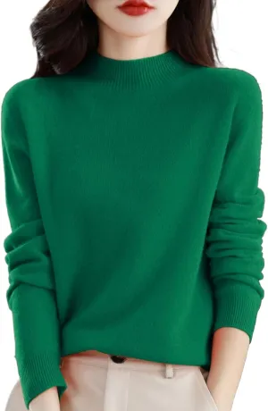 2025 Cashmere Sweaters for Women Comfort Pullover Sweaters Casual Crewneck Sweater Dressy Long Sleeve Sweaters