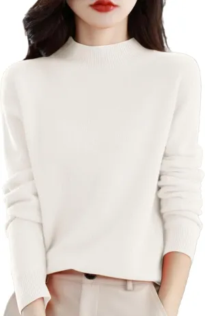 2025 Cashmere Sweaters for Women Comfort Pullover Sweaters Casual Crewneck Sweater Dressy Long Sleeve Sweaters