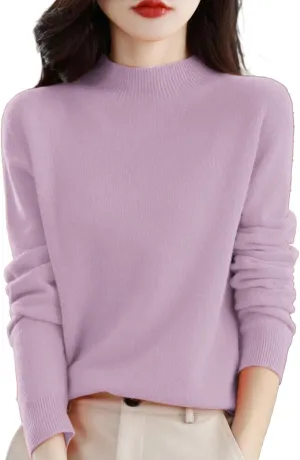 2025 Cashmere Sweaters for Women Comfort Pullover Sweaters Casual Crewneck Sweater Dressy Long Sleeve Sweaters