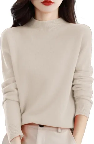 2025 Cashmere Sweaters for Women Comfort Pullover Sweaters Casual Crewneck Sweater Dressy Long Sleeve Sweaters