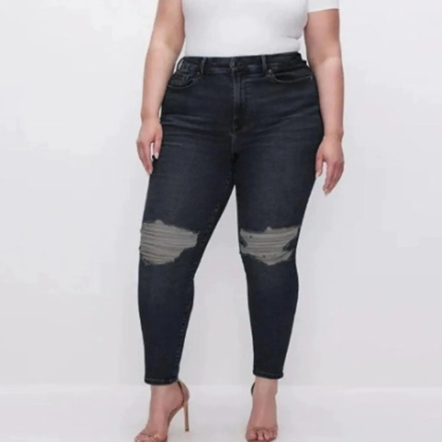 2025 Spring Summer Plus Size Stretch Women Skinny Jeans Ripped Fashion Plus Size Belly Women Hip Lifting Jeans