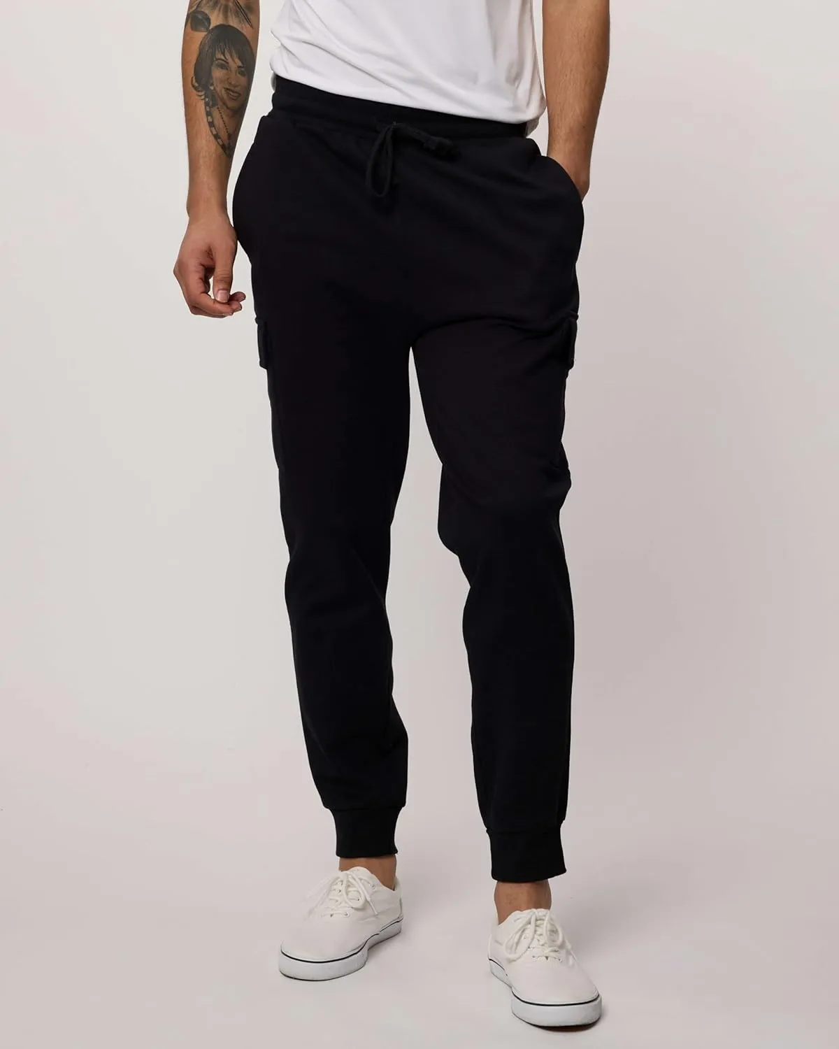 3 Pack: Men's Cotton Fleece Cargo Jogger Sweatpants with Pockets