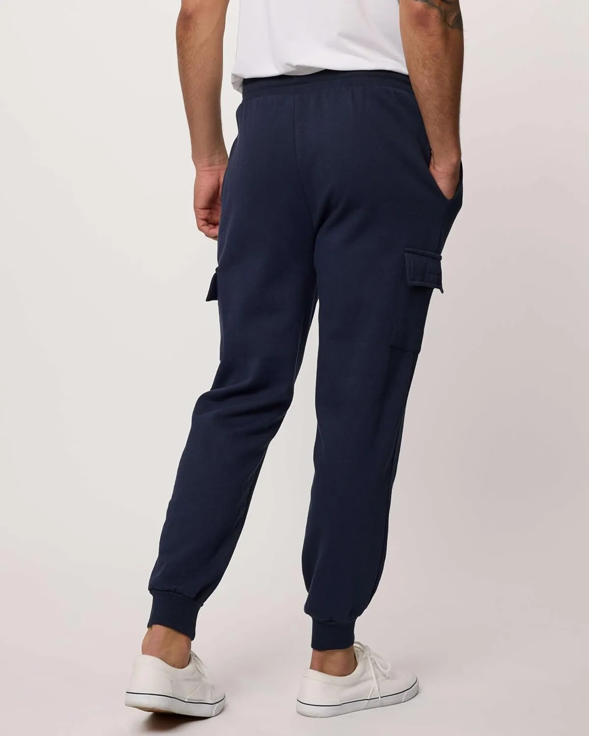 3 Pack: Men's Cotton Fleece Cargo Jogger Sweatpants with Pockets