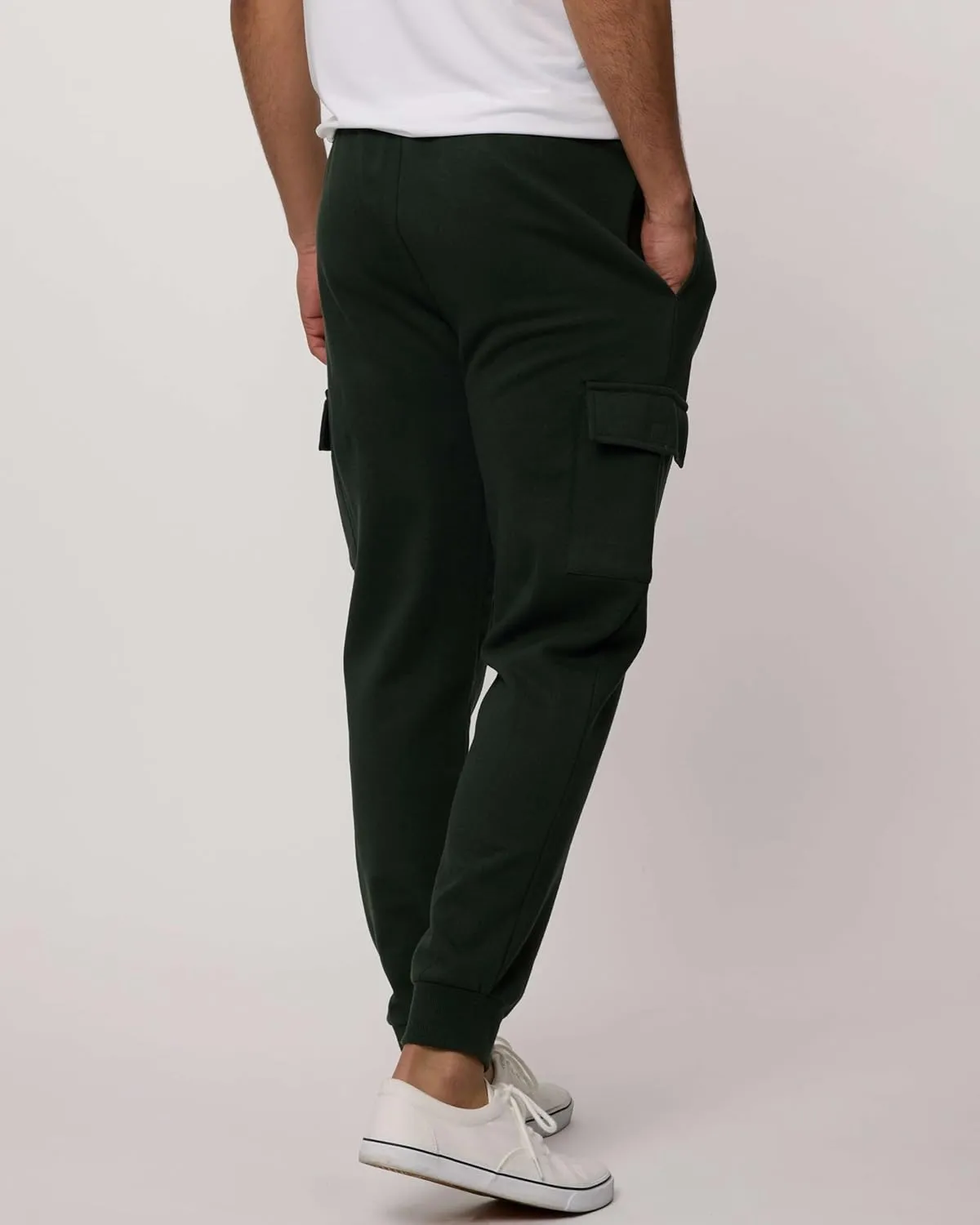 3 Pack: Men's Cotton Fleece Cargo Jogger Sweatpants with Pockets