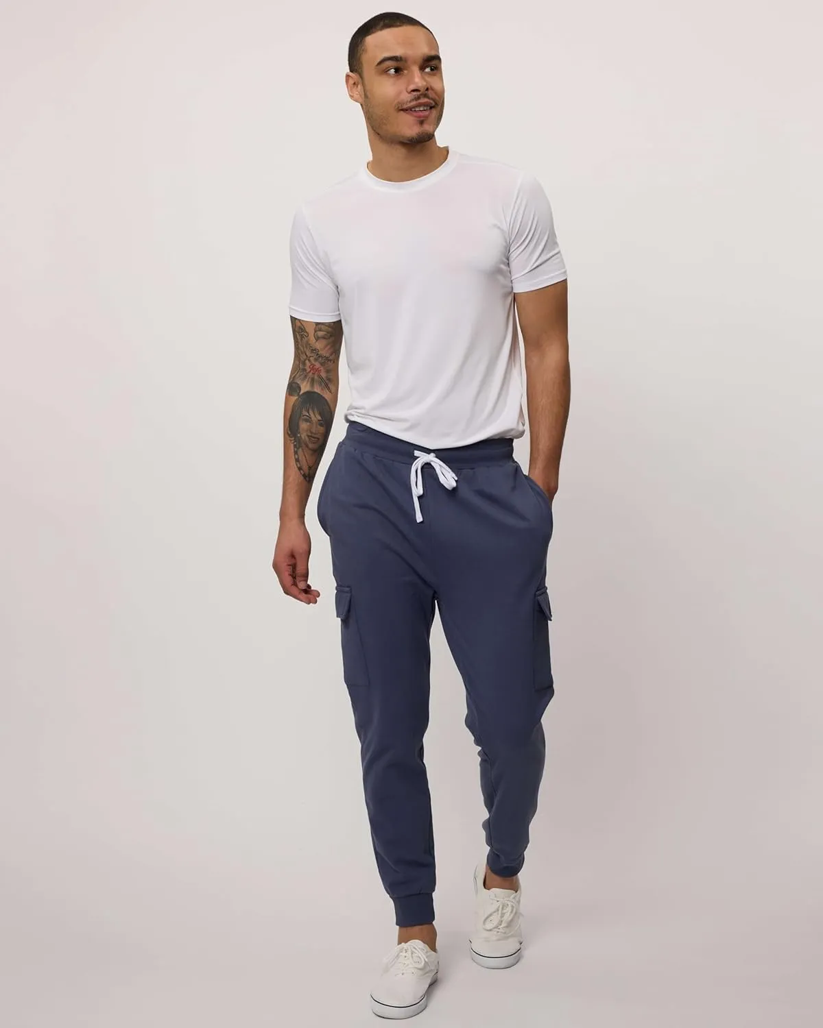 3 Pack: Men's Cotton Fleece Cargo Jogger Sweatpants with Pockets