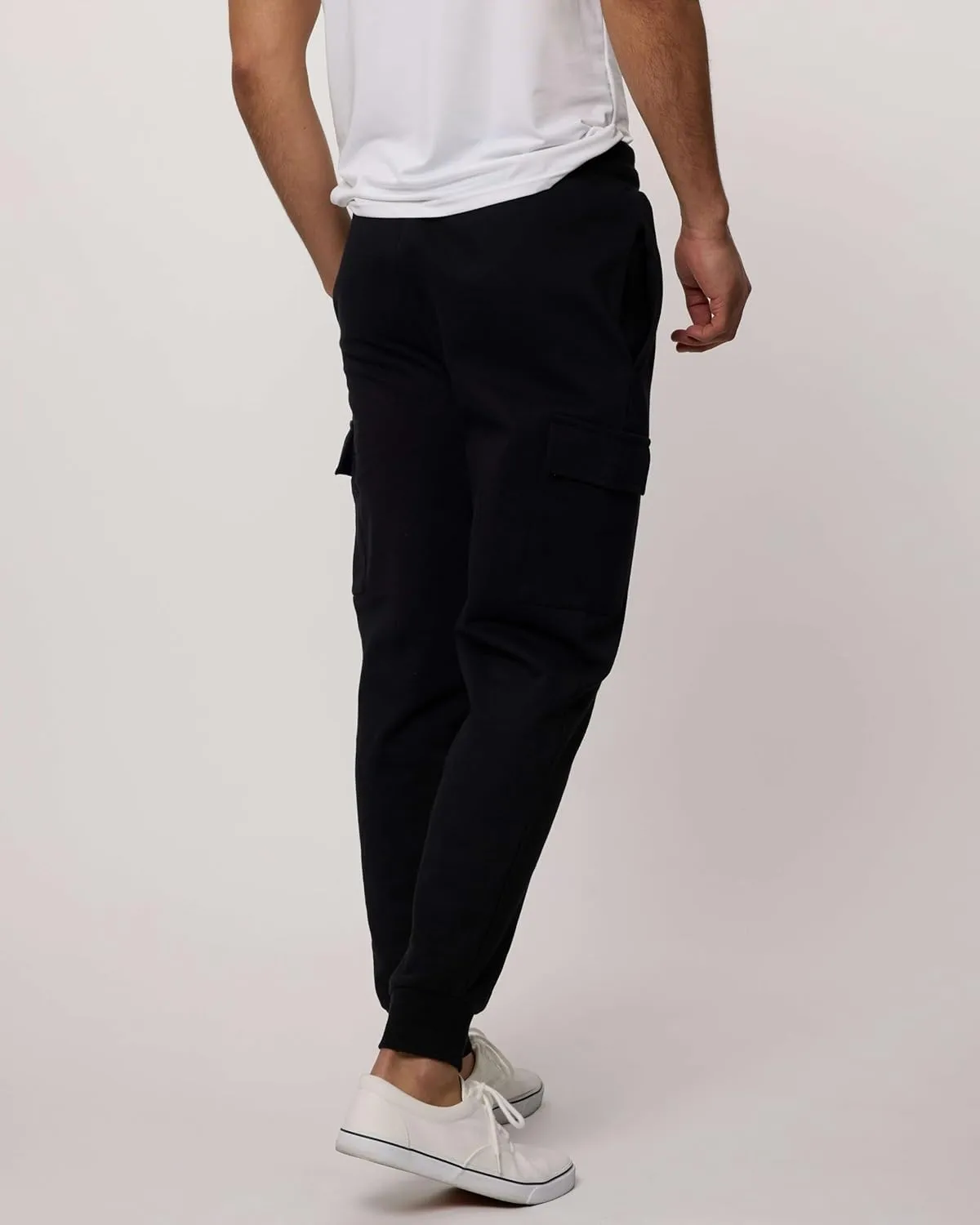 3 Pack: Men's Cotton Fleece Cargo Jogger Sweatpants with Pockets