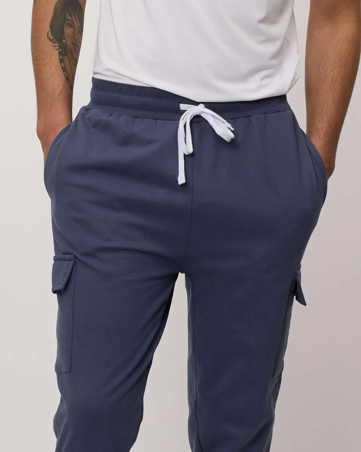 3 Pack: Men's Cotton Fleece Cargo Jogger Sweatpants with Pockets