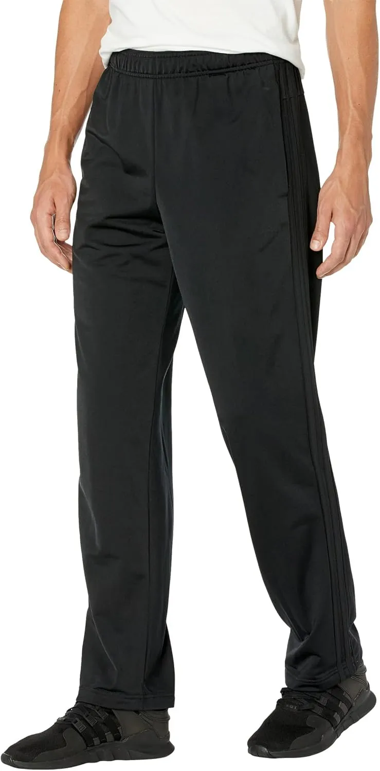 adidas Men's Essentials Warm-up Open Hem 3-stripes Tracksuit Bottoms, Black-white,