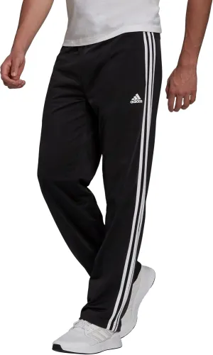 adidas Men's Essentials Warm-up Open Hem 3-stripes Tracksuit Bottoms, Black-white,