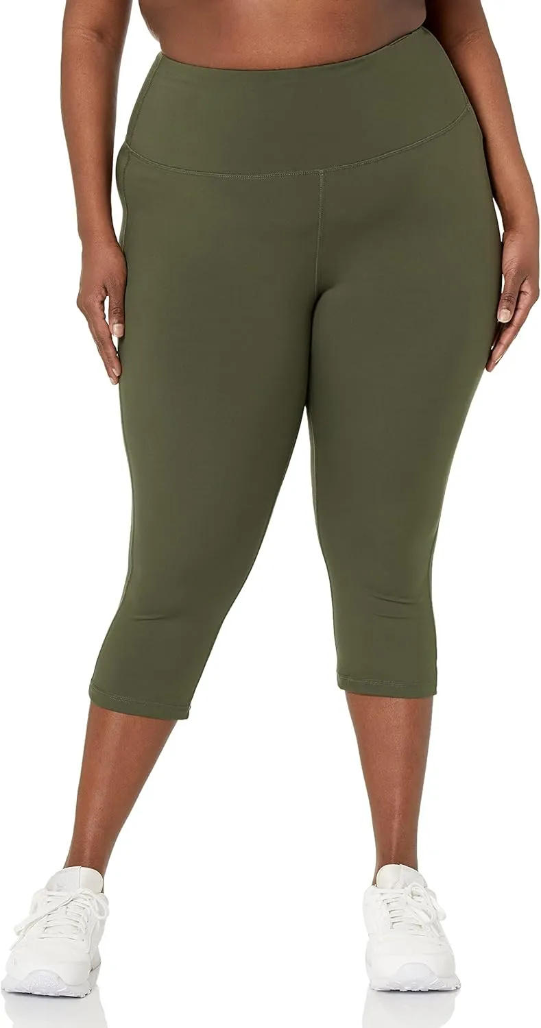 Amazon Essentials Women's Active Sculpt Workout Athleisure High Rise Capri Leggings (Available in Plus Size)