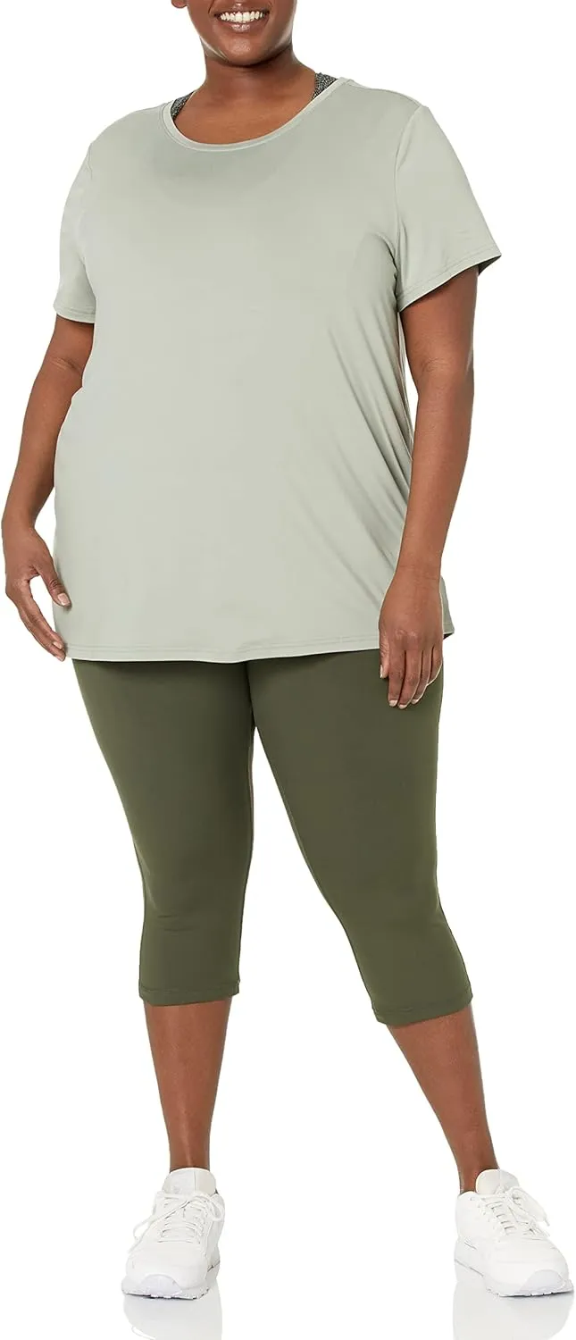 Amazon Essentials Women's Active Sculpt Workout Athleisure High Rise Capri Leggings (Available in Plus Size)