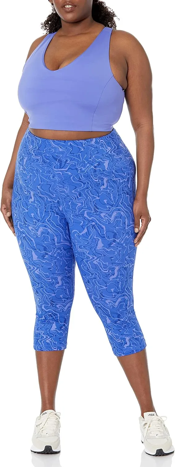 Amazon Essentials Women's Active Sculpt Workout Athleisure High Rise Capri Leggings (Available in Plus Size)