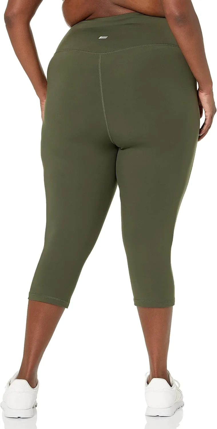 Amazon Essentials Women's Active Sculpt Workout Athleisure High Rise Capri Leggings (Available in Plus Size)