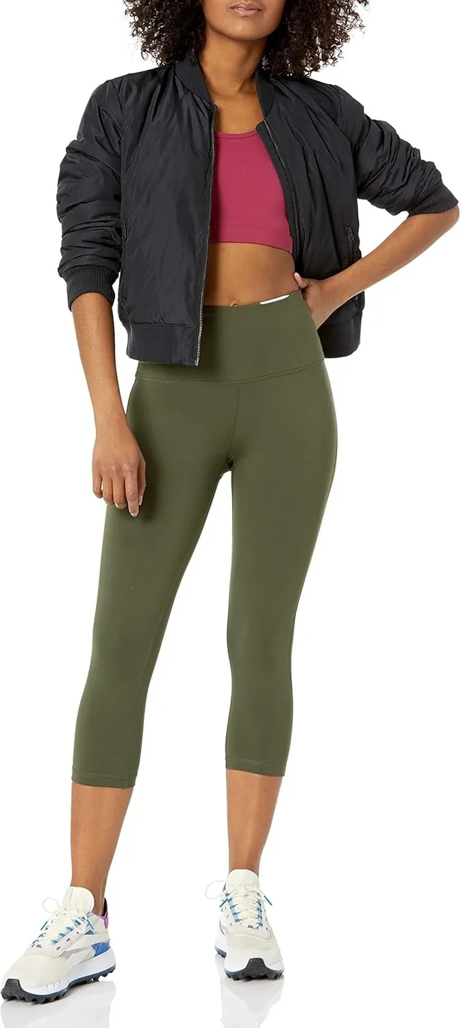 Amazon Essentials Women's Active Sculpt Workout Athleisure High Rise Capri Leggings (Available in Plus Size)