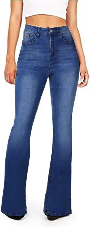 AMRSPENG Women's Black Bell Bottom Jeans for Women Flare Jeans High Waist Bootcut Jeans for Women Stretch Bell Bottom Pants