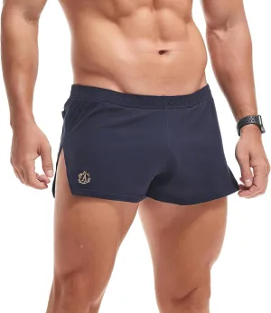 AMY COULEE Mens Cotton Gym Shorts Bodybuilding Lifting Lounge Split Shorts Lightweight Sleep Bottoms