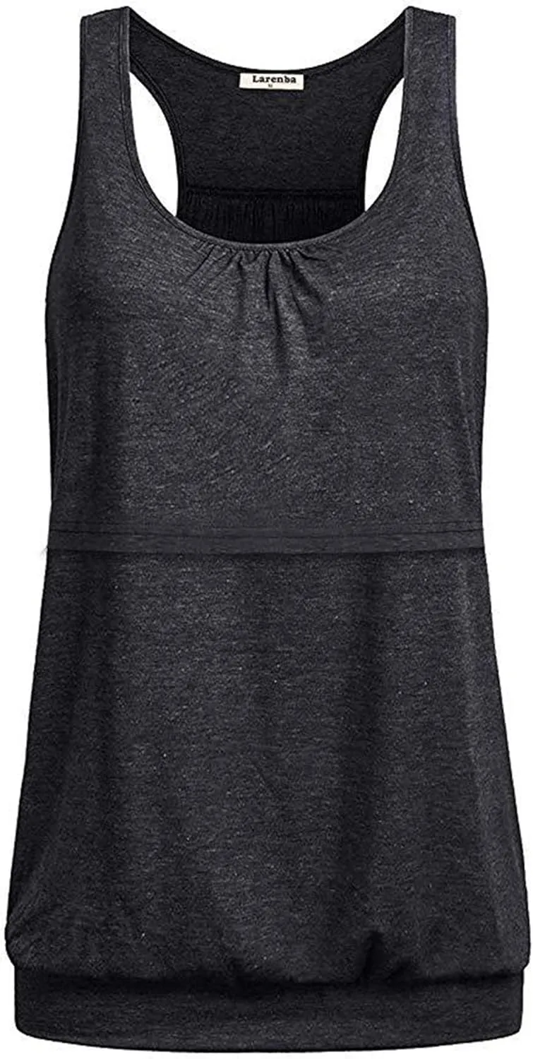 Andongnywell Plus Size Tank Tops Breastfeeding Shirt Women?s Maternity Nursing Vest Sleeveless Tops