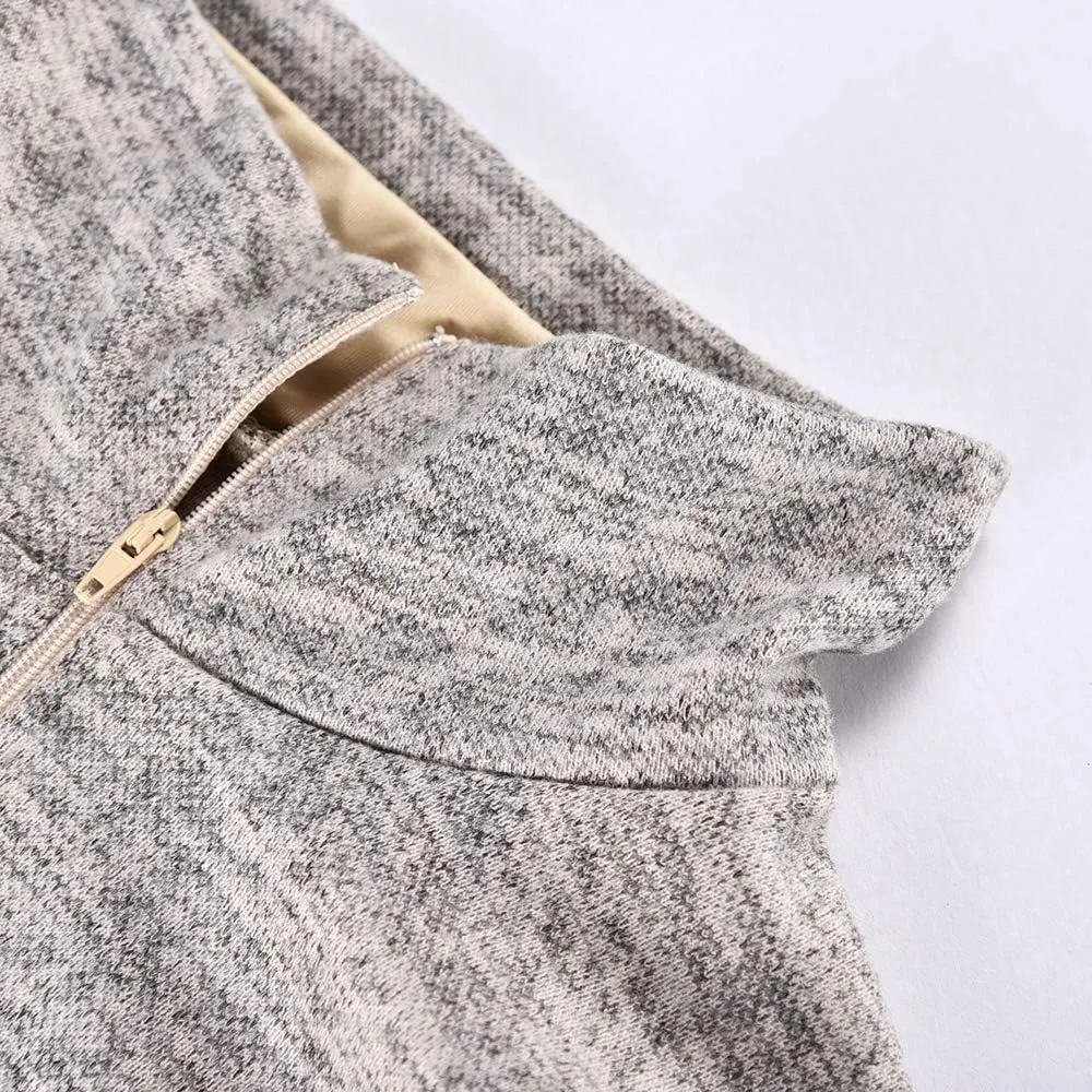 Artfish Women's Women Quarter Zip Casual Pullovers Lightweight Fleece Sweatshirts with Pockets