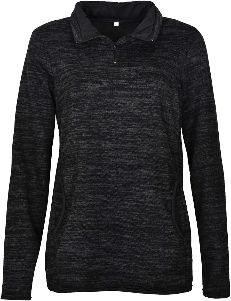 Artfish Women's Women Quarter Zip Casual Pullovers Lightweight Fleece Sweatshirts with Pockets