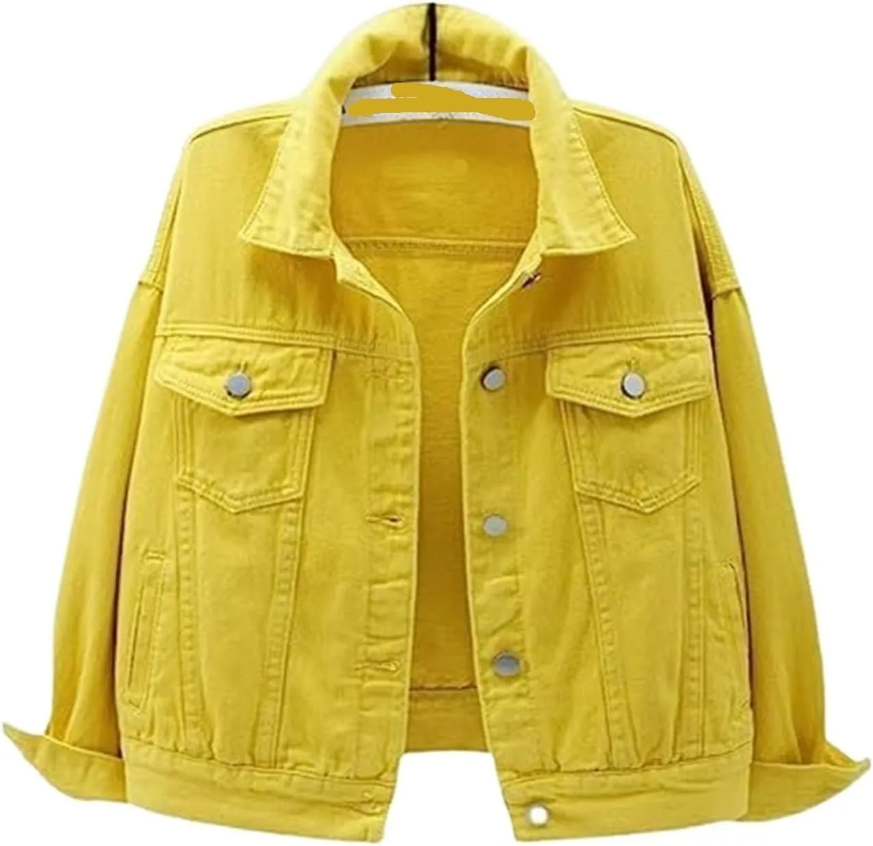 AYGJKIE Women's Candy Color Denim Jacket Relaxed Fit Casual Denim Trucker Jacket Men's Attack Pullover