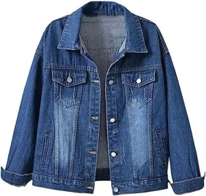 AYGJKIE Women's Candy Color Denim Jacket Relaxed Fit Casual Denim Trucker Jacket Men's Attack Pullover