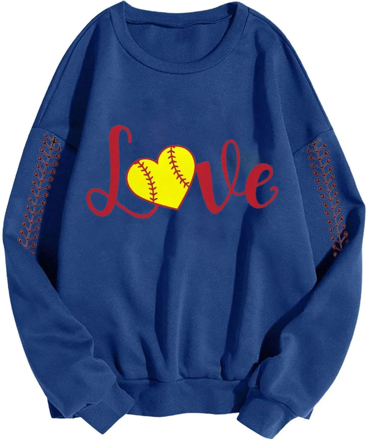 Baseball Sweatshirt Women Long Sleeve Comfy Baseball Shirts Softball Crewneck Graphic Pullover Game Day Sweatshirts