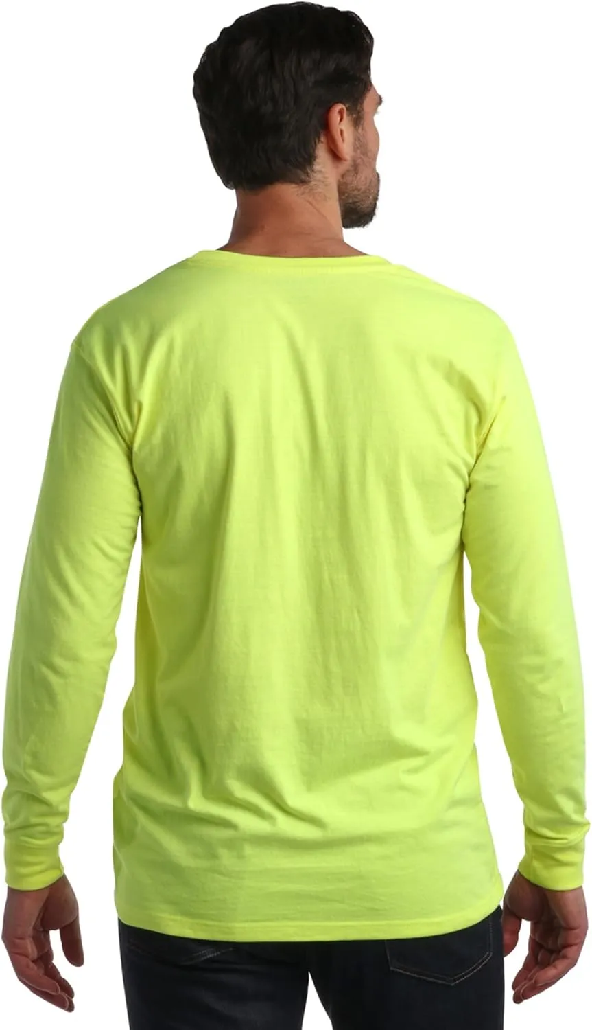 Bass Creek Outfitters Men's Long Sleeve Hi Vis Shirts - 4 Pack Construction Safety Workwear High Visibility Shirts for Men