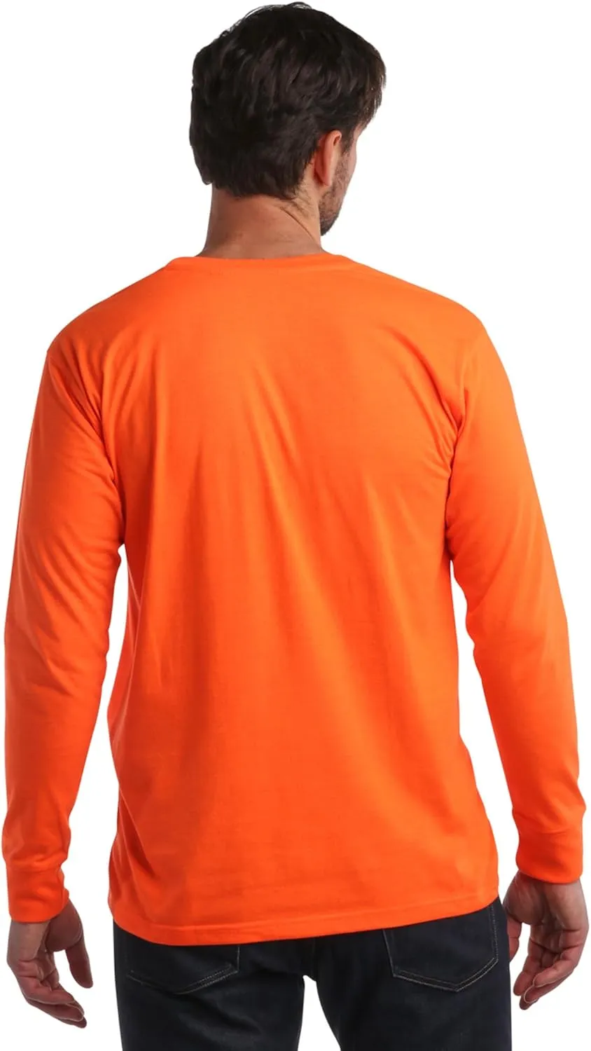 Bass Creek Outfitters Men's Long Sleeve Hi Vis Shirts - 4 Pack Construction Safety Workwear High Visibility Shirts for Men
