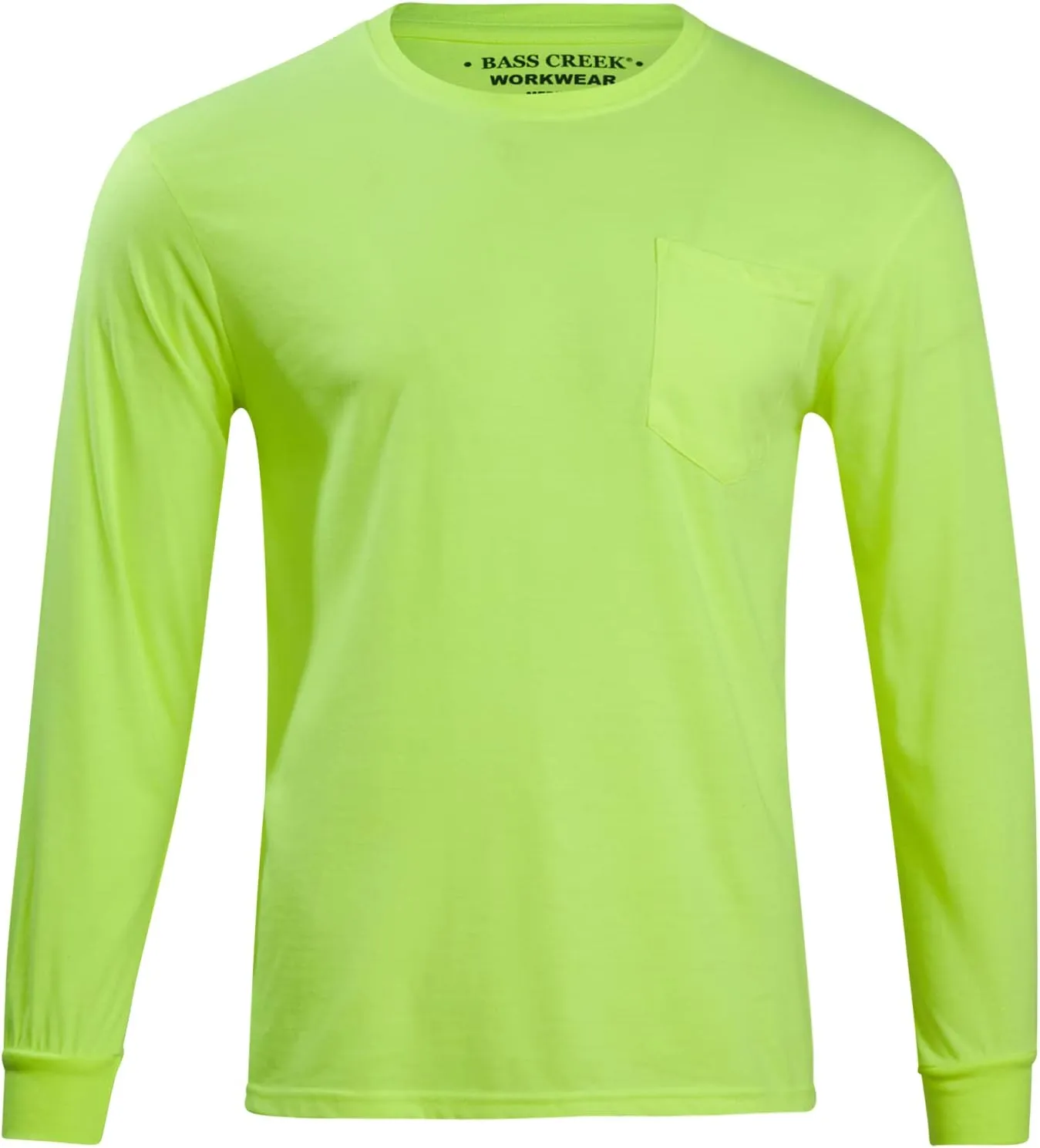 Bass Creek Outfitters Men's Long Sleeve Hi Vis Shirts - 4 Pack Construction Safety Workwear High Visibility Shirts for Men