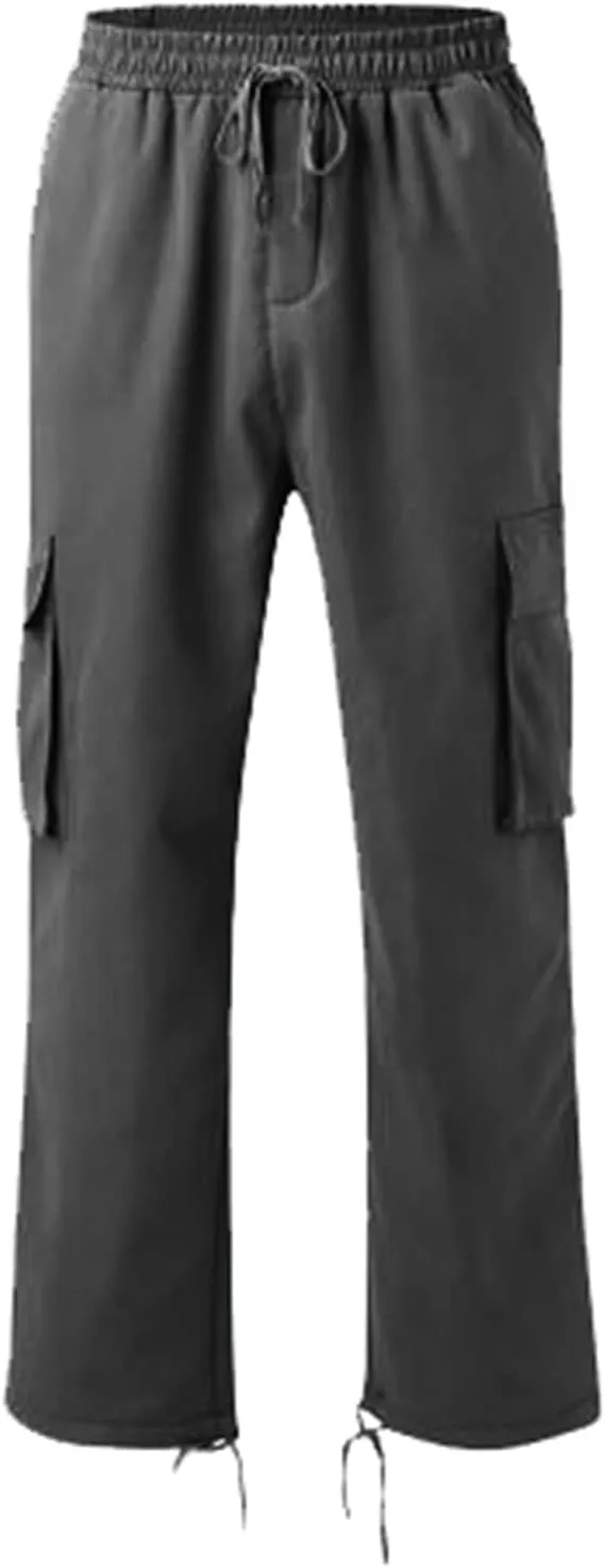 Big and Tall Cargo Pants for Men Sweatpants for Men Waist Sweatpants Fleece Cargo Sweatpants for Men Loose Fit Jogger