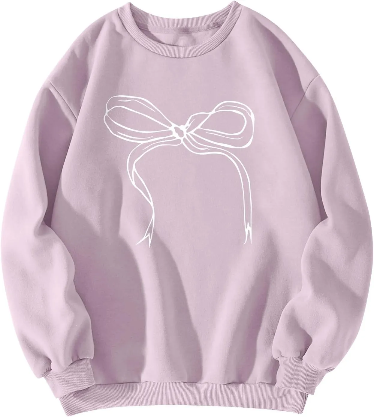 Bow Sweater Women Coquette Clothes, Sweatshirts For Teen Girls Clean Girl Holiday Shirt Crewneck Long Sleeve Pullover