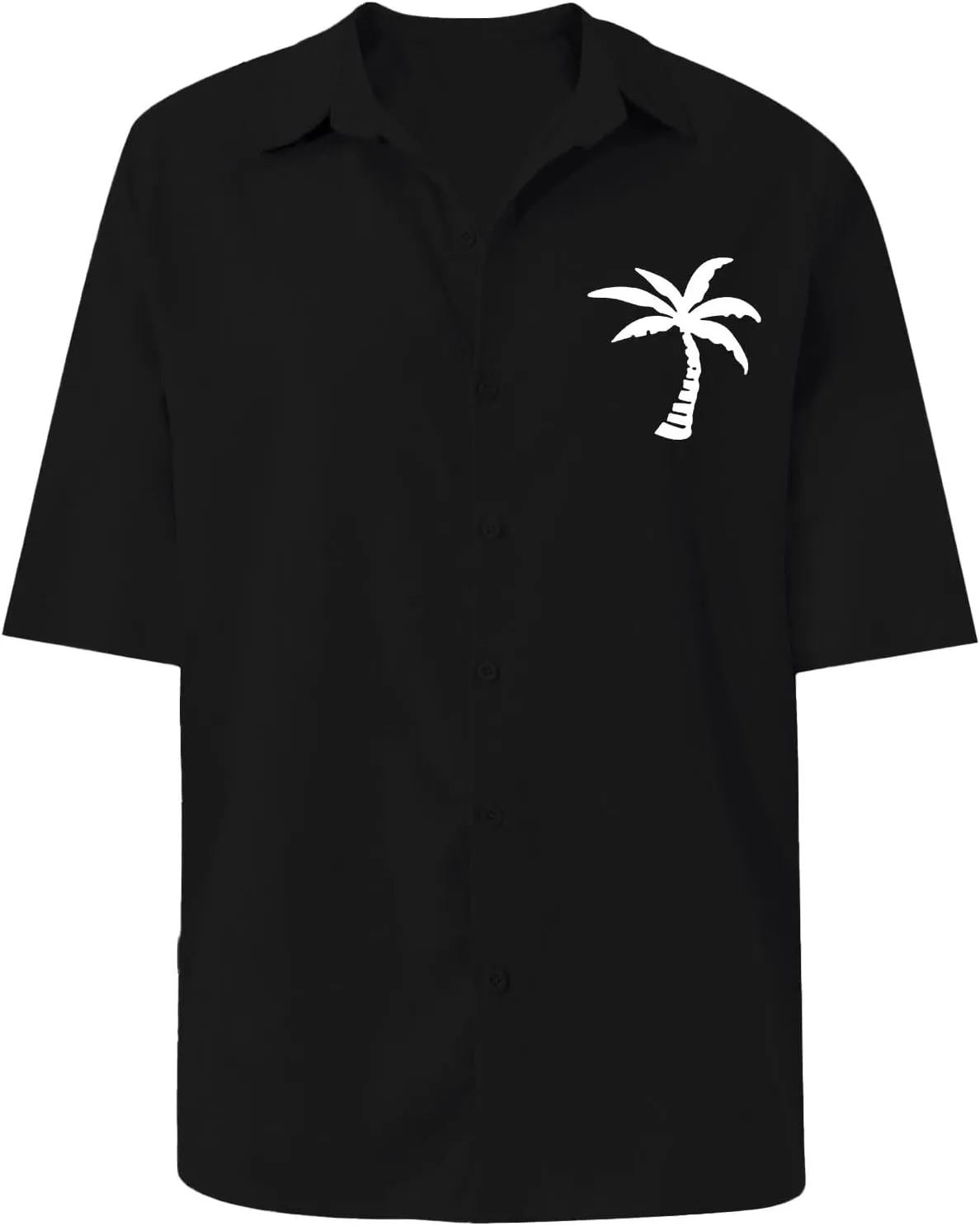 Button Down Hawaiian Shirt for Men Short Sleeve Casual Cotton Linen Summer Beach Vacation Tropical Wedding Shirts