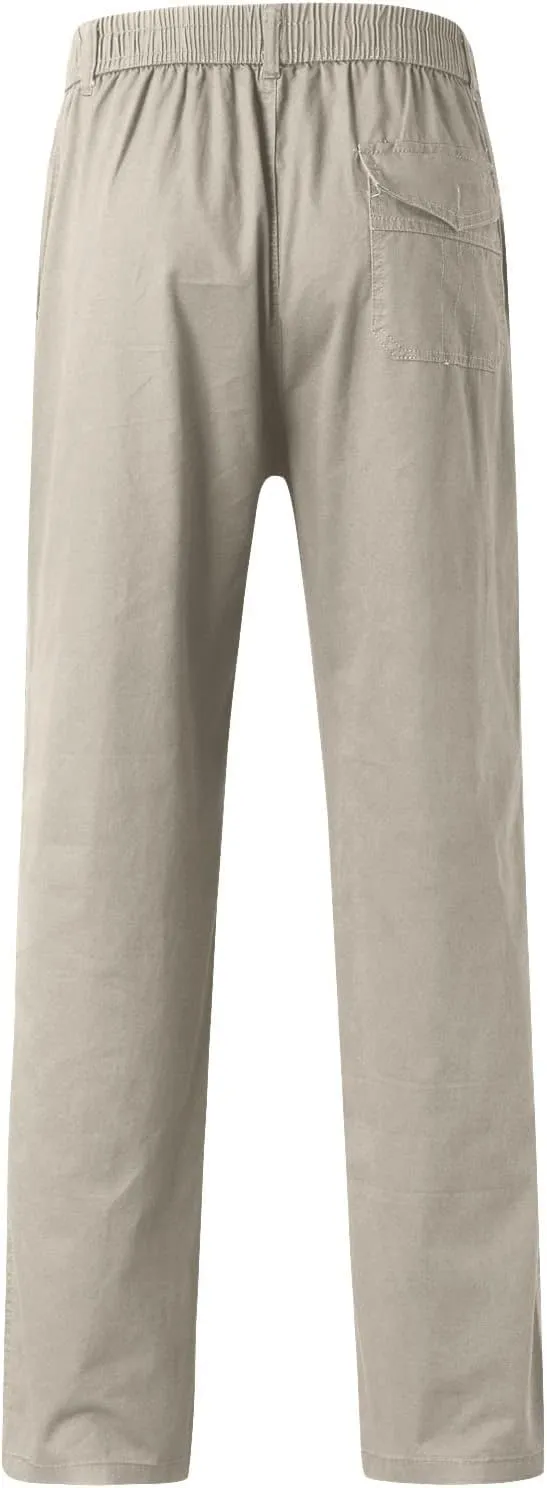 Cargo Pants for Men Relaxed Fit Trousers for Men Mens Cargo Sweatpants Drawstring Elastic Waist Straight Leg Trousers
