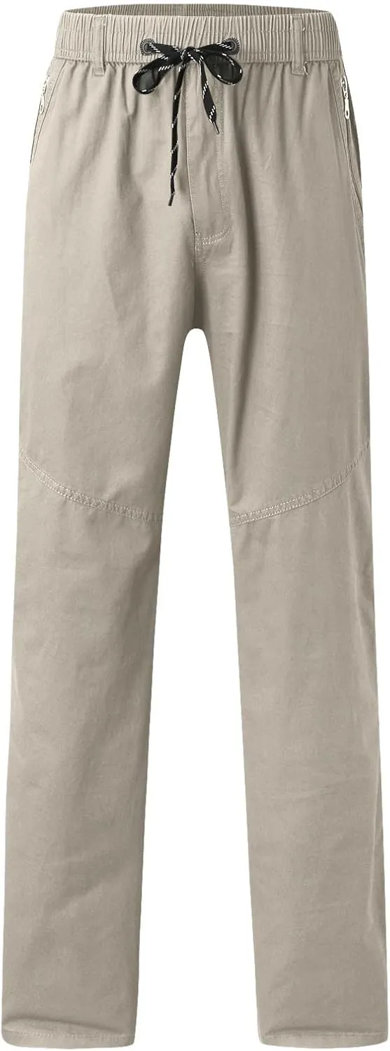 Cargo Pants for Men Relaxed Fit Trousers for Men Mens Cargo Sweatpants Drawstring Elastic Waist Straight Leg Trousers
