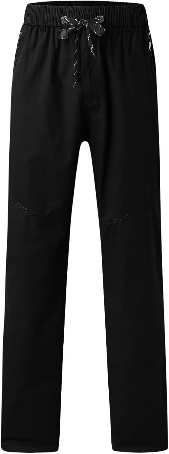 Cargo Pants for Men Relaxed Fit Trousers for Men Mens Cargo Sweatpants Drawstring Elastic Waist Straight Leg Trousers