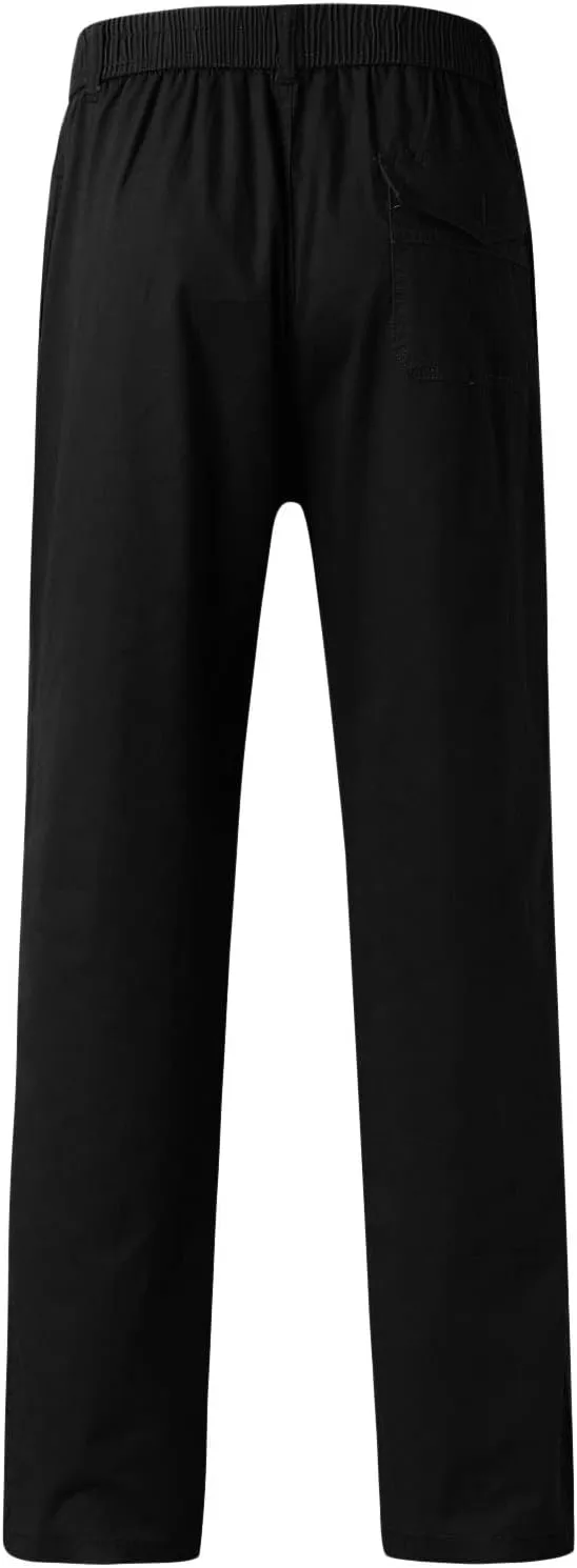 Cargo Pants for Men Relaxed Fit Trousers for Men Mens Cargo Sweatpants Drawstring Elastic Waist Straight Leg Trousers