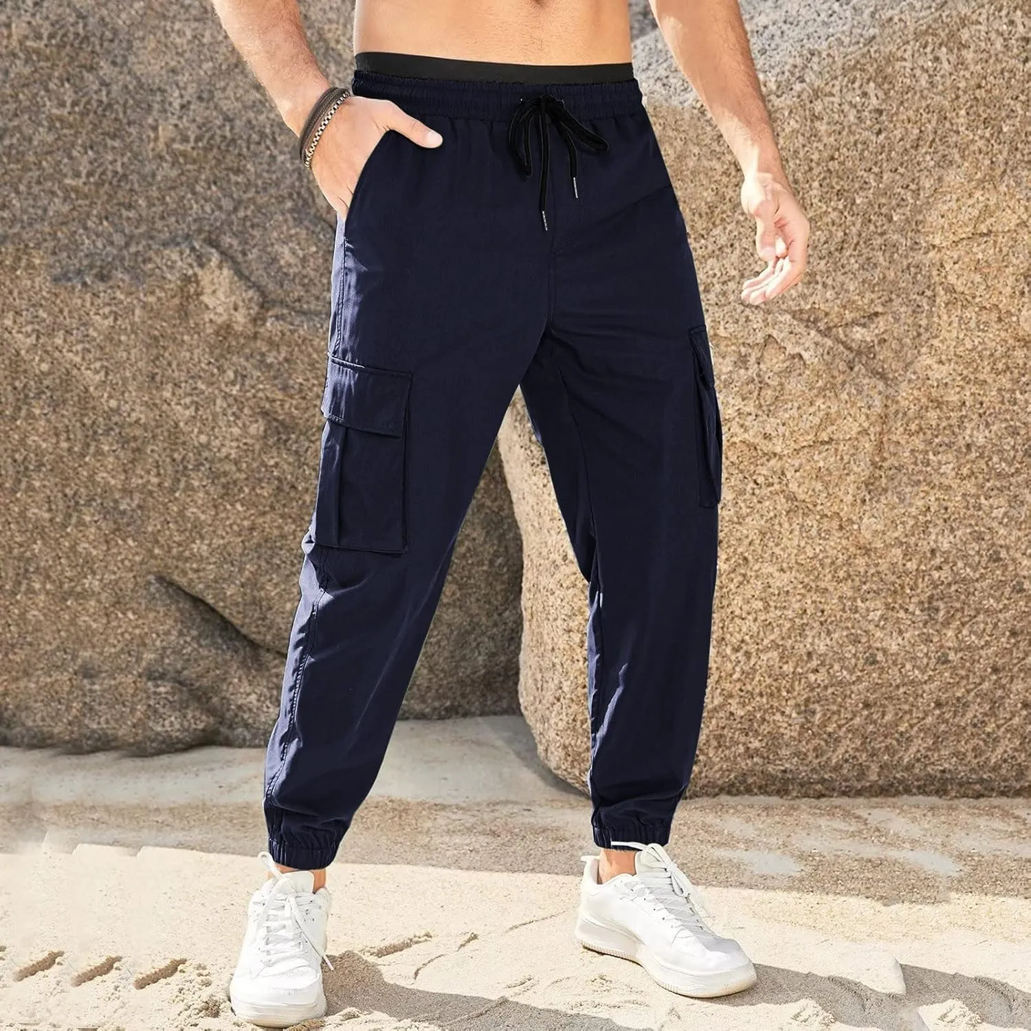 Cargo Sweatpants for Men Mens Lounge Pants Trousers Baggy Jogger Cargo Pants for Men Men's Relaxed Straight-Fit Cargo