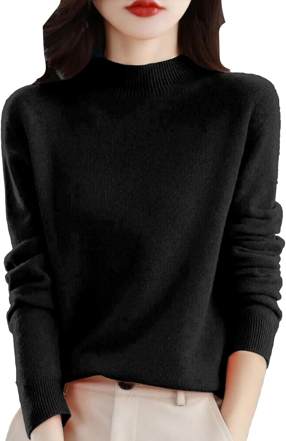 Cashmere Sweaters for Women Fashion Comfort Pullover Sweaters Casual Crewneck Sweater Dressy Long Sleeve Sweaters