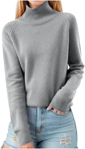 Cashmere Sweaters for Women Fashion Comfort Pullover Sweaters Casual Crewneck Sweater Dressy Long Sleeve Sweaters