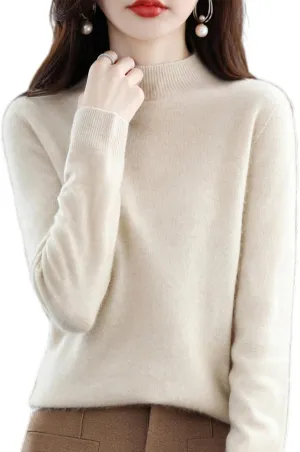 Cashmere Sweaters for Women,Cashmere Long Sleeve Crewneck Fall Winter Sweaters