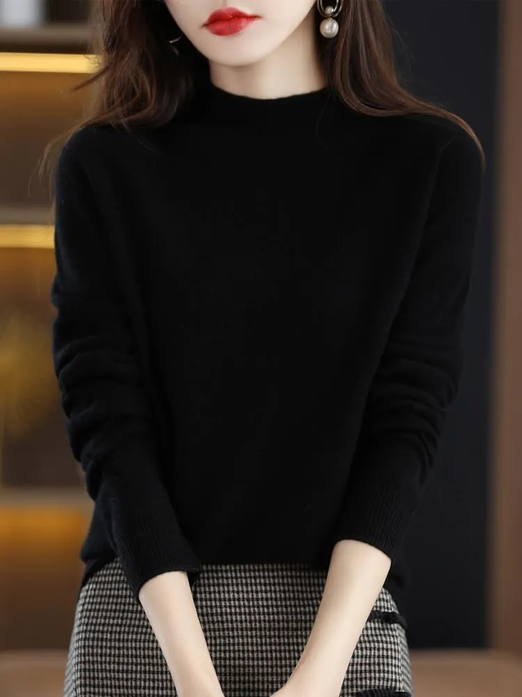 Cashmere Sweaters for Women,Cashmere Long Sleeve Crewneck Fall Winter Sweaters