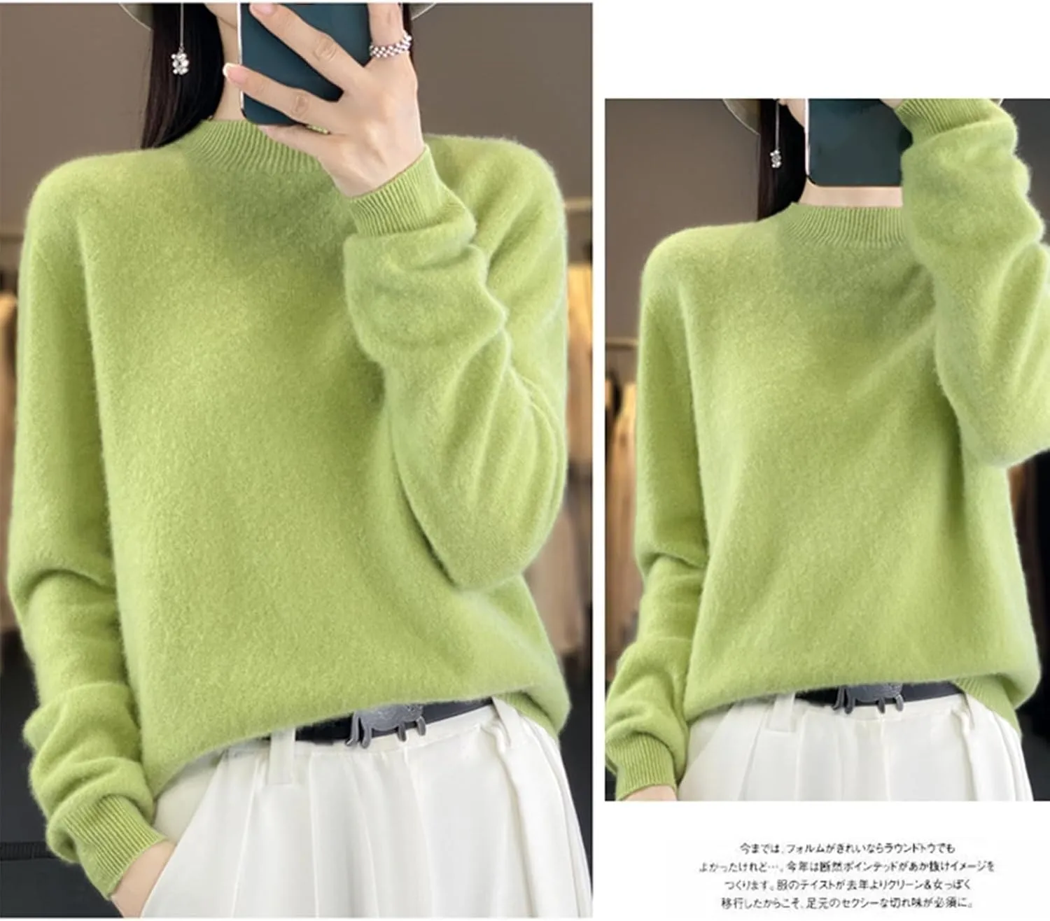 Cashmere Sweaters for Women,Cashmere Long Sleeve Crewneck Fall Winter Sweaters
