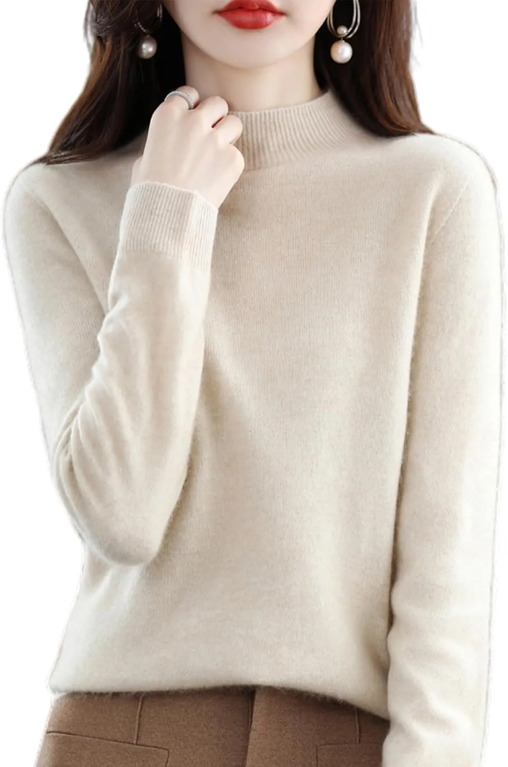 Cashmere Sweaters for Women,Cashmere Long Sleeve Crewneck Fall Winter Sweaters