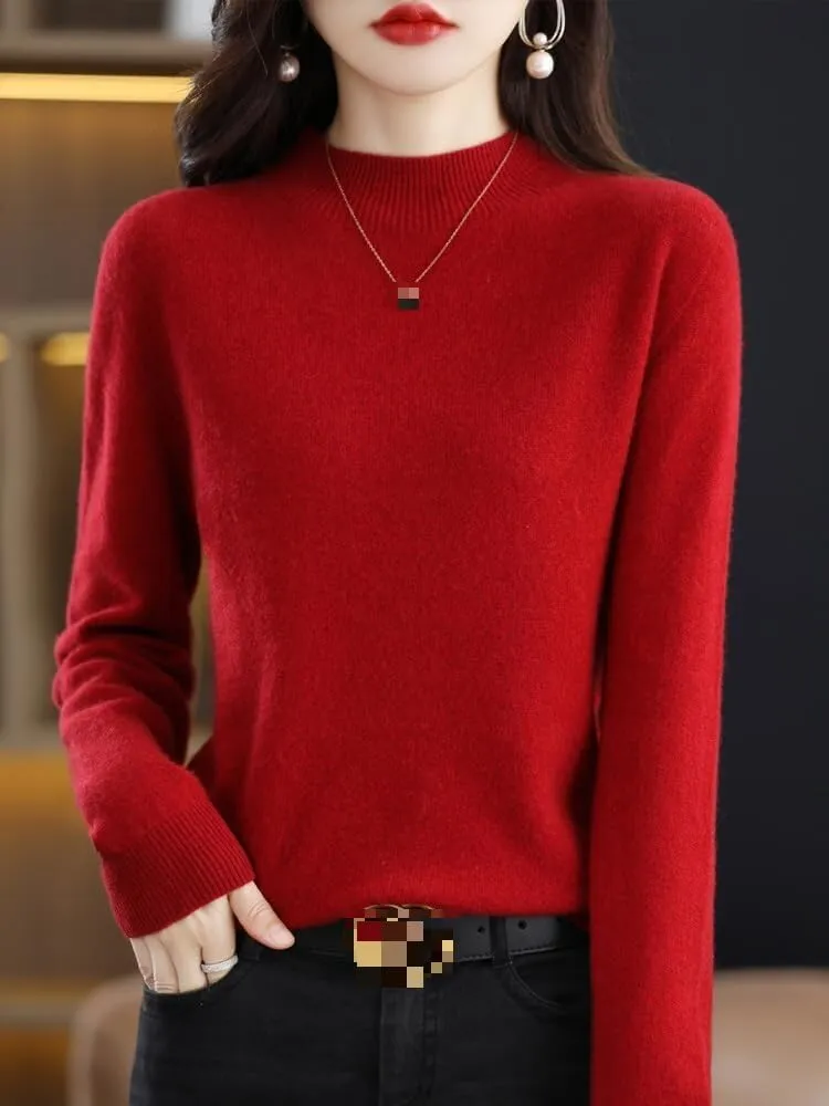 Cashmere Sweaters for Women,Cashmere Long Sleeve Crewneck Fall Winter Sweaters