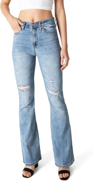 Celebrity Pink Jean Women's Juniors High Waisted Flared Bell Bottoms