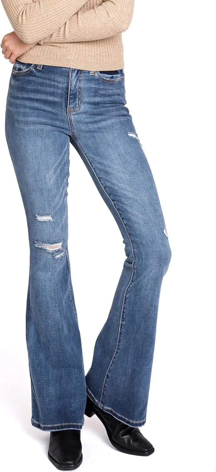 Celebrity Pink Jean Women's Juniors High Waisted Flared Bell Bottoms