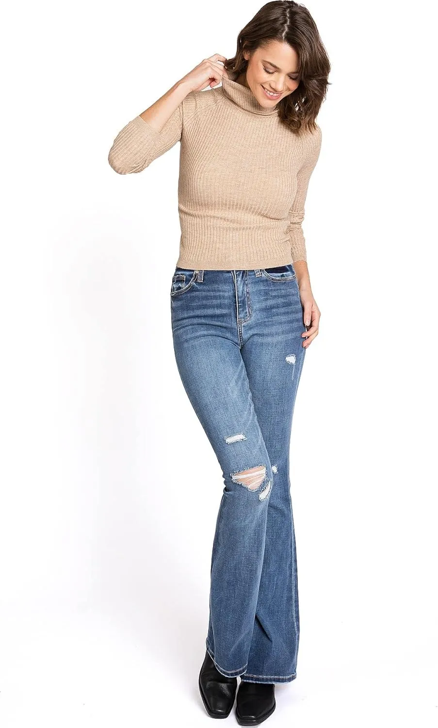 Celebrity Pink Jean Women's Juniors High Waisted Flared Bell Bottoms