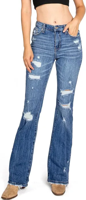 Celebrity Pink Jean Women's Juniors High Waisted Flared Bell Bottoms