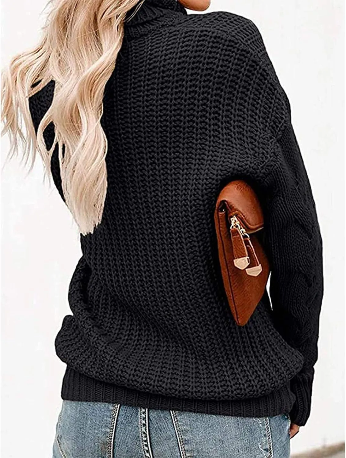 Chunky Sweaters for Women 2023 Turtleneck Pullover Sweaters Long Sleeve Fall Sweaters Casual Loose Jumper Tops